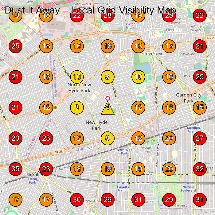 Dust It Away GeoGrid visibility map for House Cleaning Service in None